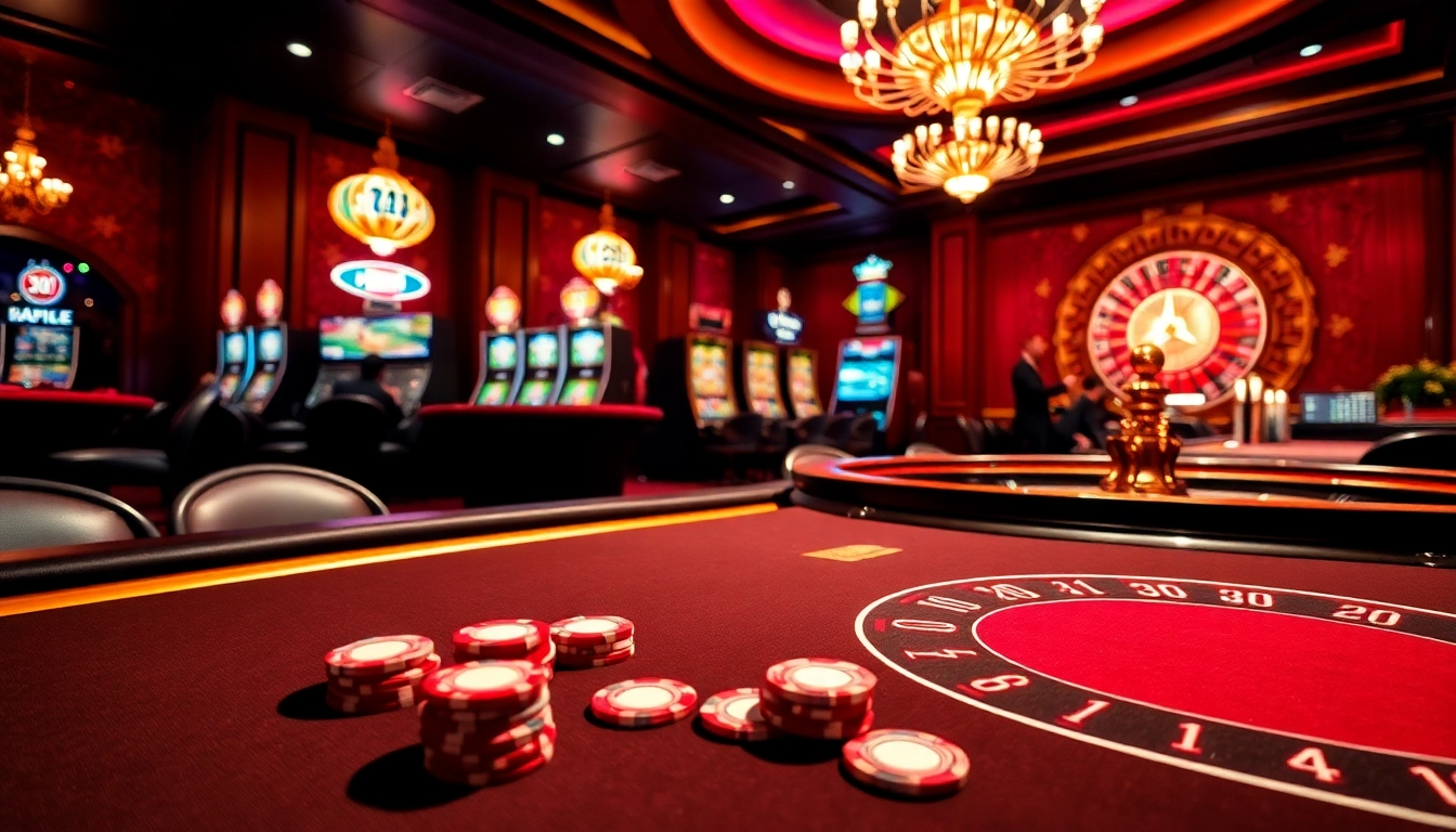 Players enjoying games at HELLO88, highlighting excitement and luxury at the casino.