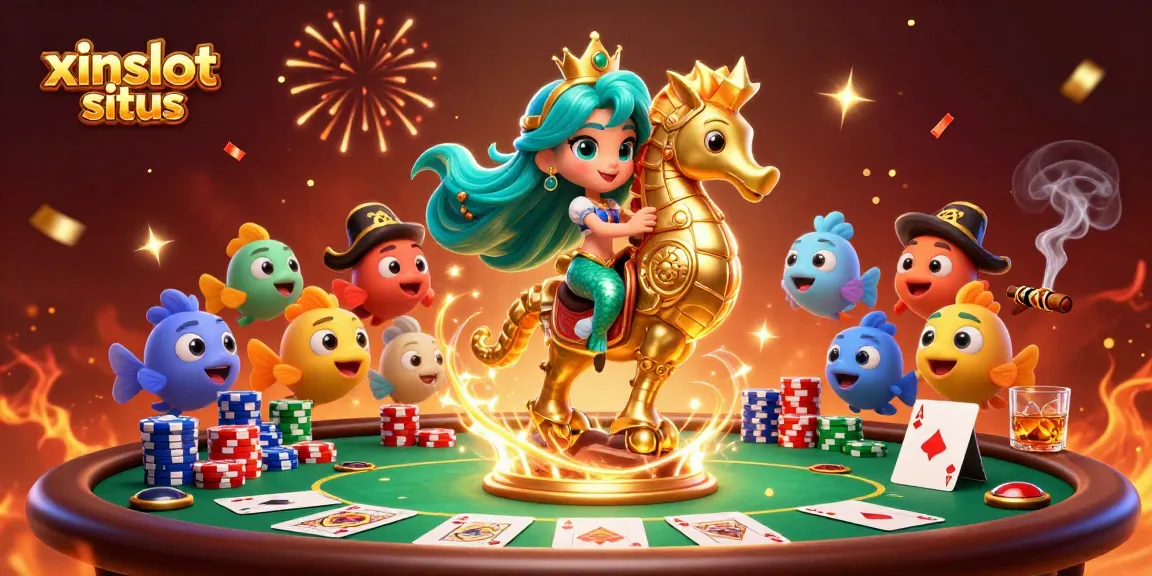 XINSLOT situs offers an exhilarating gaming experience with vibrant characters and casino elements engaging in dynamic gameplay