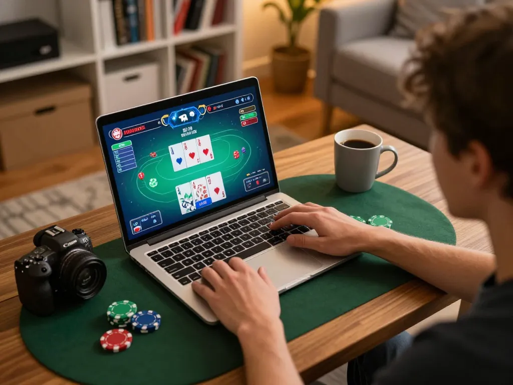 Experience engaging poker gameplay online at GA28, with a player focused and chips in hand.