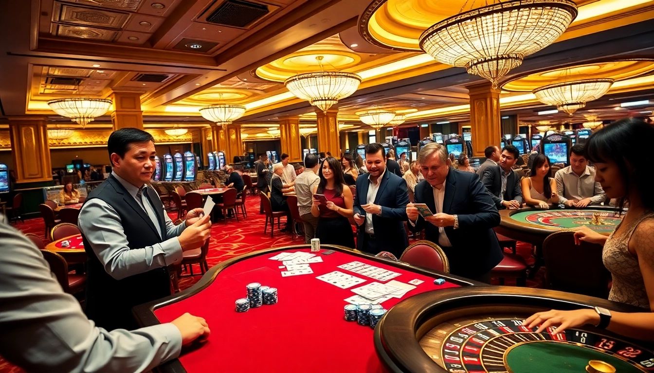 Players enjoying various casino games at https://789p.directory/, showcasing excitement and luxury.