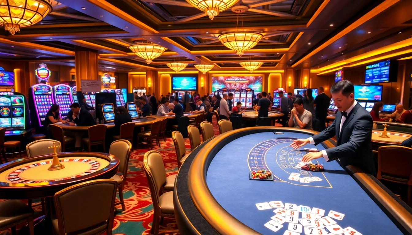 Engage in thrilling gameplay at https://fabet3.com/ with vibrant casino tables and excited players.