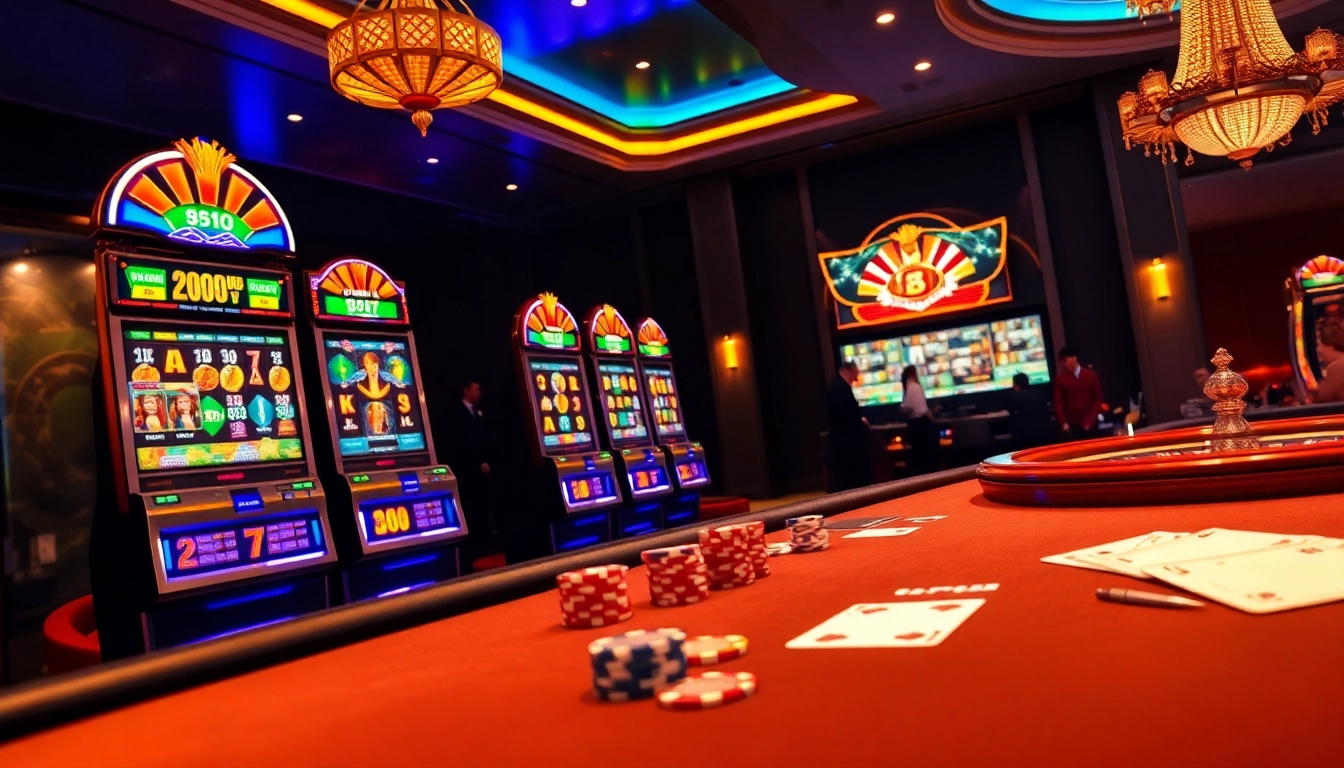 Experience the thrill of gambling at nhà cái 58WIN with vibrant slot machines and poker tables.