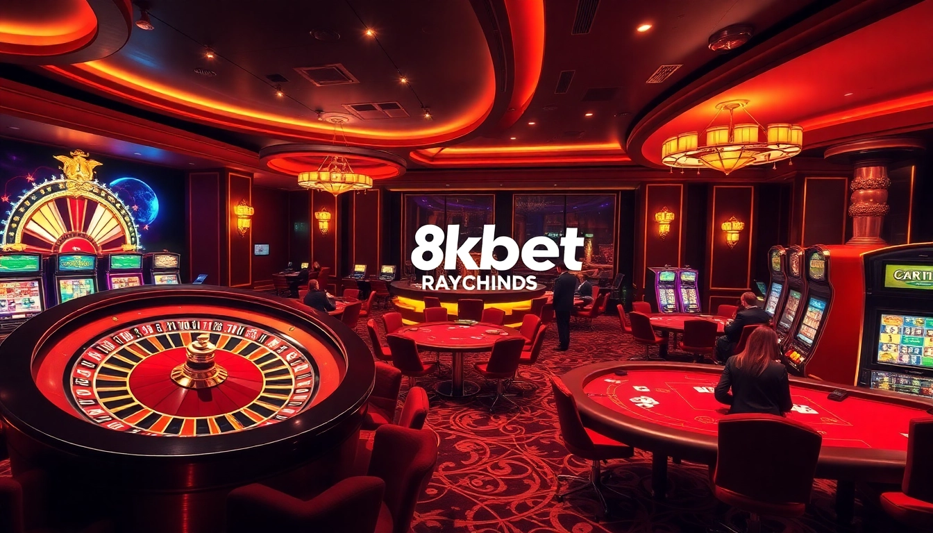 Players enjoying an exhilarating gaming experience at 8kbet casino with roulette and poker excitement.