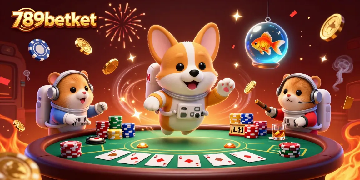 Experience the playful adventure of 789betket in a space station casino scene with vibrant characters and action.