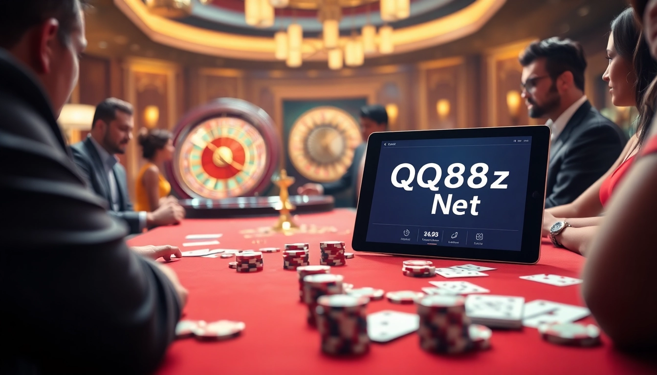 Play poker and win big with QQ88z Net in a luxurious casino setting.
