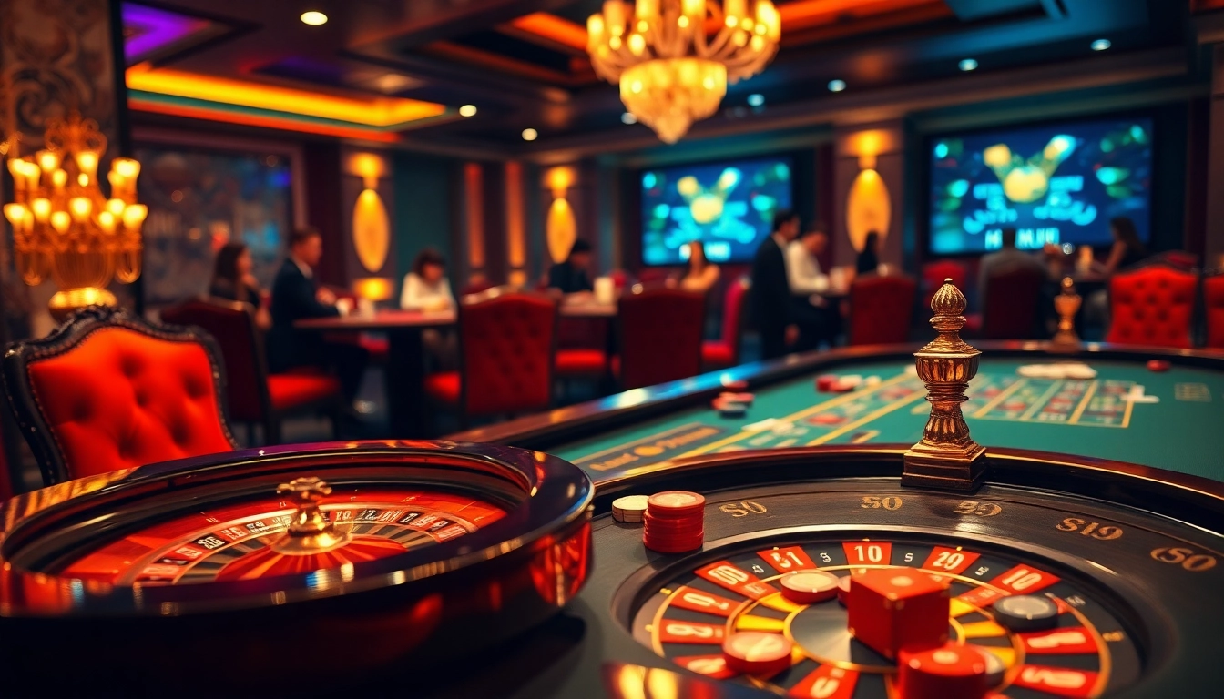 Experience thrilling gaming at Nhà Cái SC88 with vibrant casino atmosphere and luxurious elements.