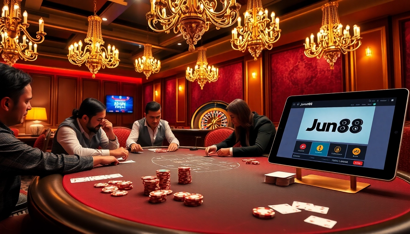 Experience the thrill of gambling at https://jun88.now/ with vibrant casino elements and poker action.
