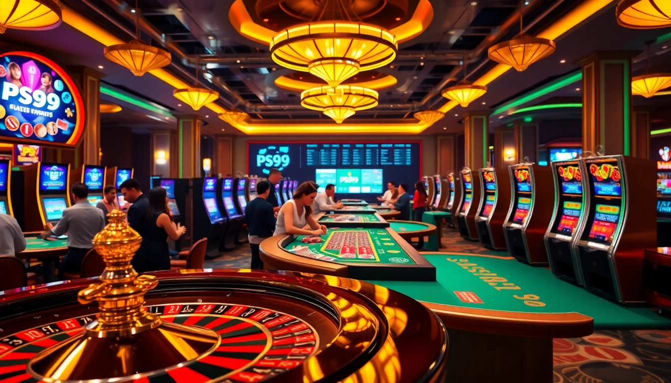 Players enjoying thrilling casino games on PS99's vibrant platform, featuring roulette and slots.