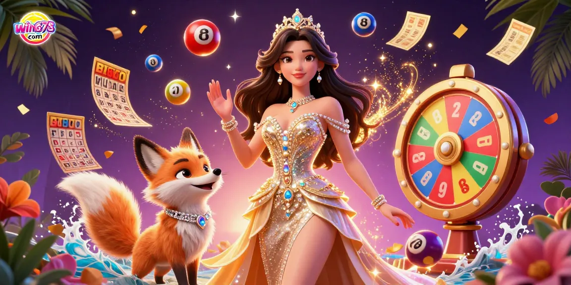 Experience the excitement of win678 com with vibrant lottery balls and dynamic casino elements.