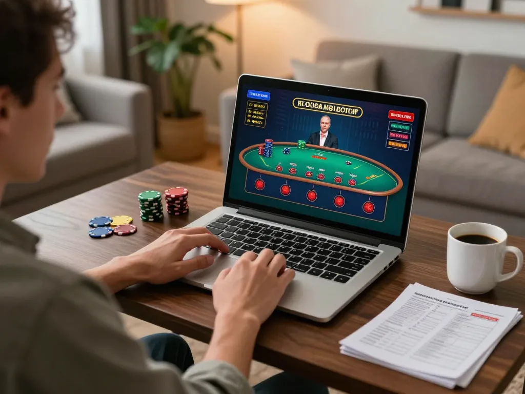 Player enjoying a live dealer game, showcasing Nhà cái UG88 in an engaging online casino setup.