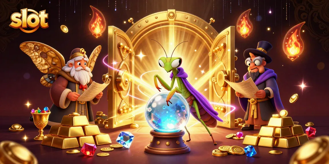 Spin and win at the enchanting slot scene, featuring a fortune teller and mystical elements.