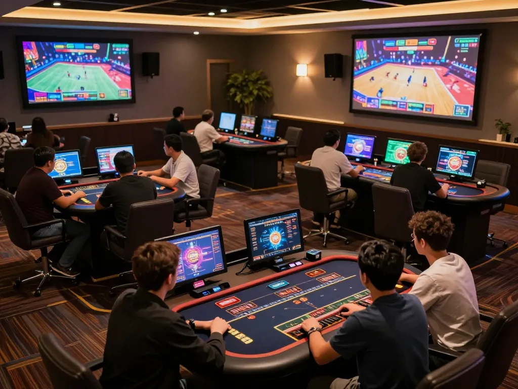Mega888 APK interface showing live dealer tables with players engaged in strategic gameplay.