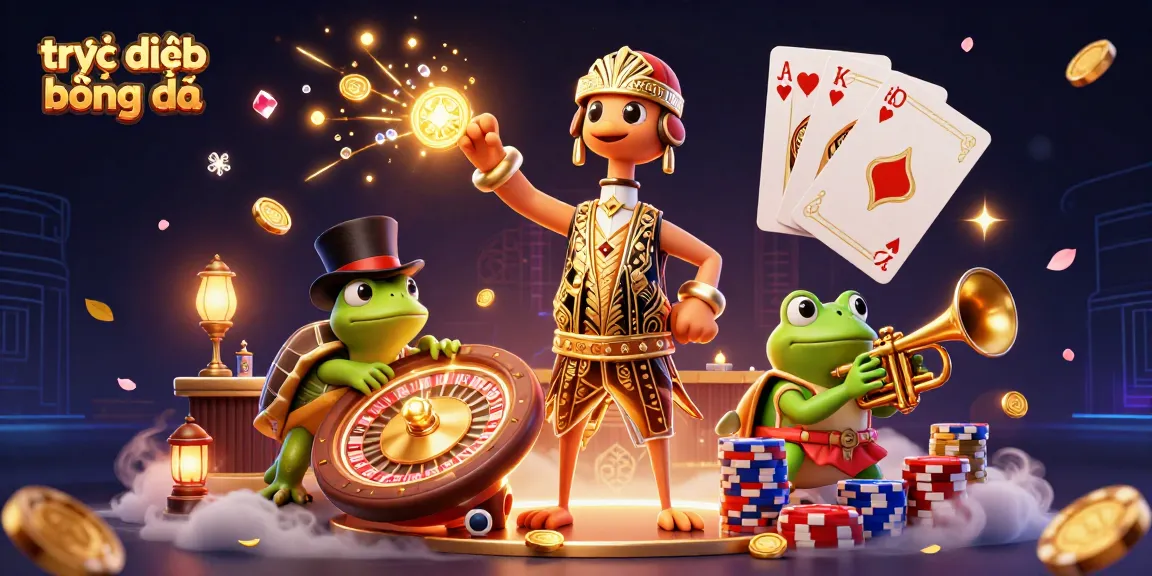 Experience trực tiếp bóng đá with thrilling moments in a lively gambling scene featuring vibrant characters.