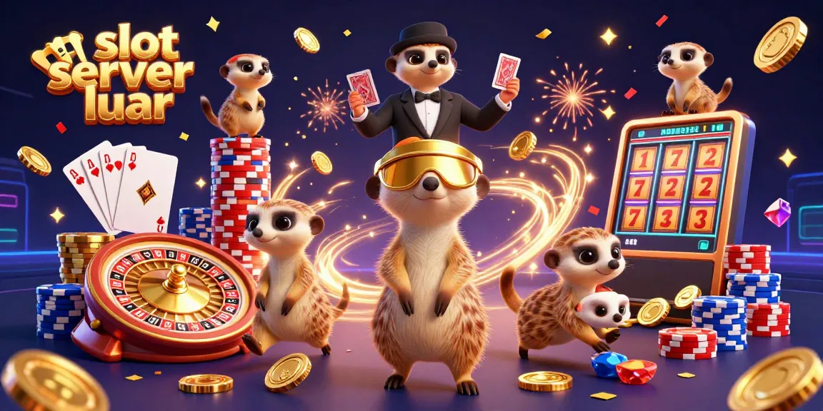 Experience thrilling action at slot server luar with lively meerkats in a vibrant casino scene.