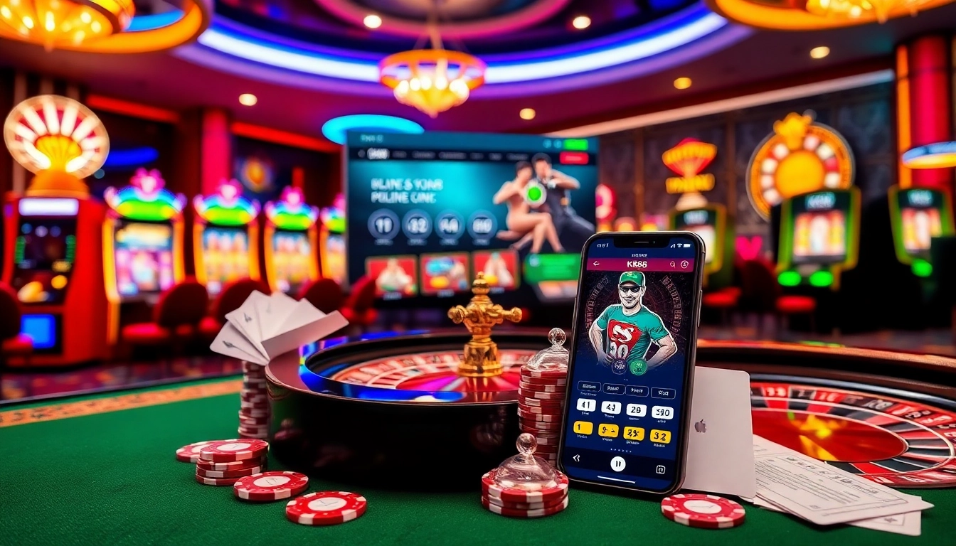 Experience the thrill of gambling on the Trang chủ KP88 with vibrant gaming visuals and sparkling action.