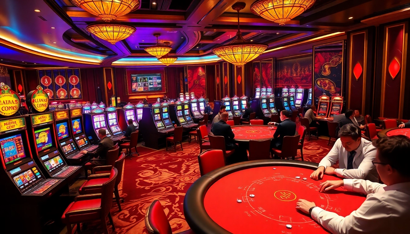 Experience the excitement of CM88's high-stakes casino environment with vibrant gaming action.