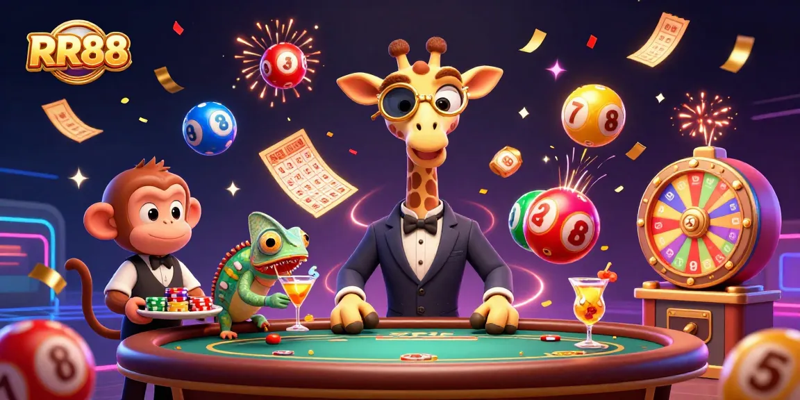 Play exciting games at RR88 with the giraffe high-roller and vibrant casino elements.