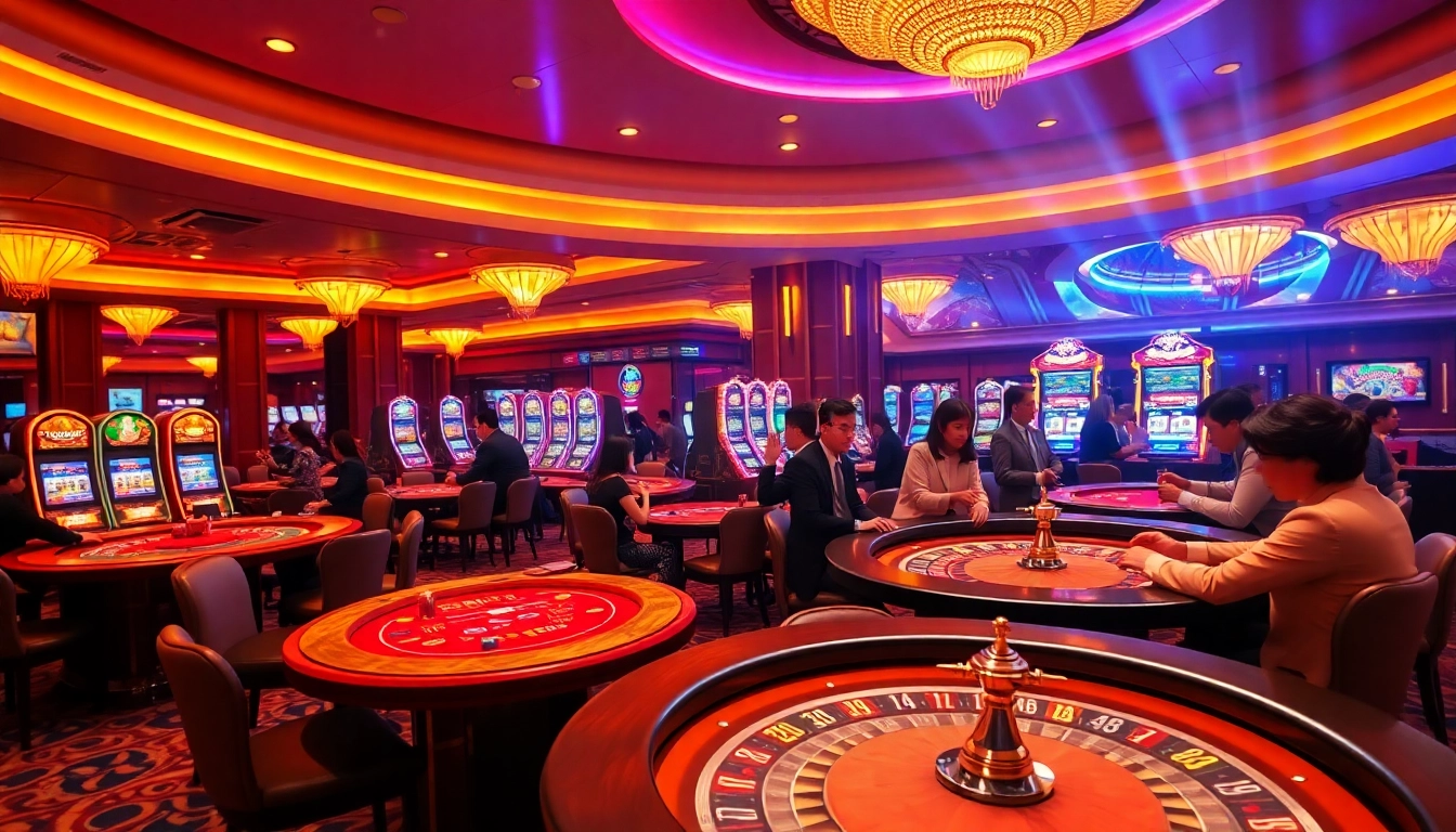 Experience thrilling high-stakes gambling at luongson171tv's upscale casino atmosphere with vibrant games.