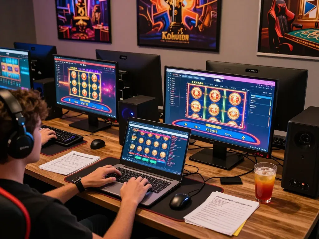 Engaging online gaming scene showing kkwin interface with person actively playing.