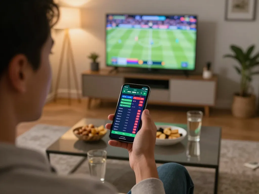 Socolive app displayed while engaging in live sports betting at home