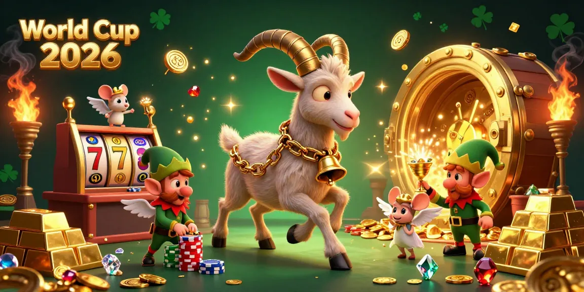 Experience the World Cup 2026 excitement with festive casino characters in a thrilling scene.