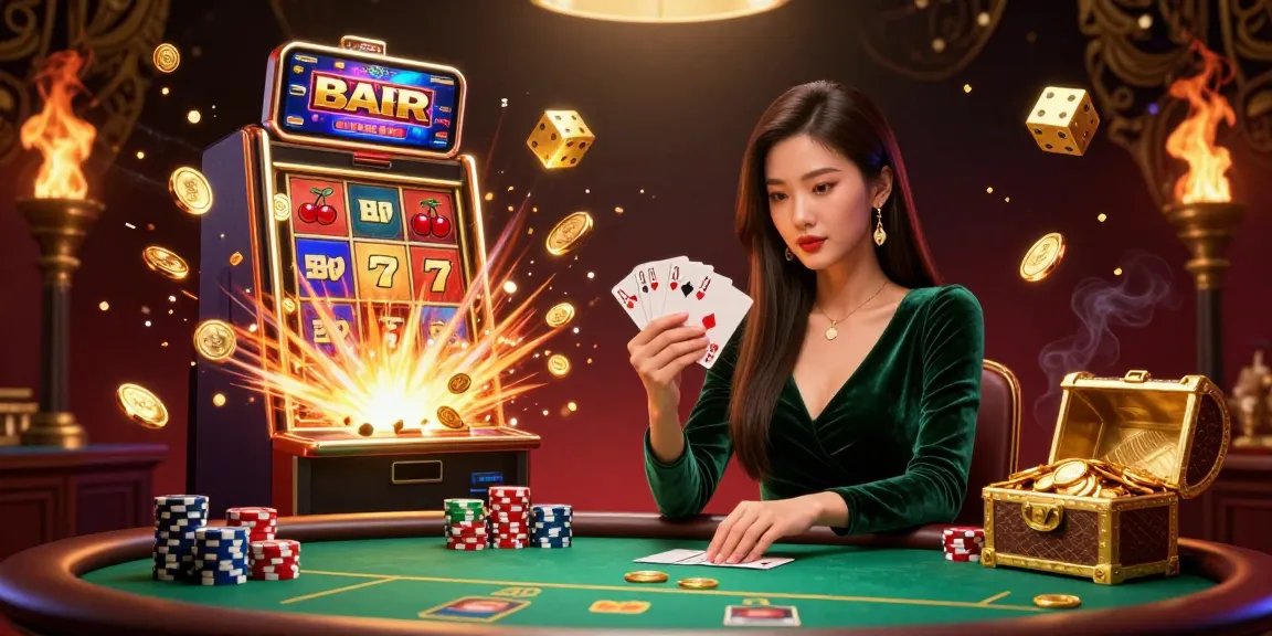 Alo8 gamers enjoy poker with an exquisite woman at a luxury table amid an engaging jackpot explosion.