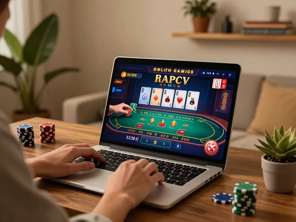 Engaging gaming session at home with nhà cái xin88, focusing on developing strategies and managing bets effectively.