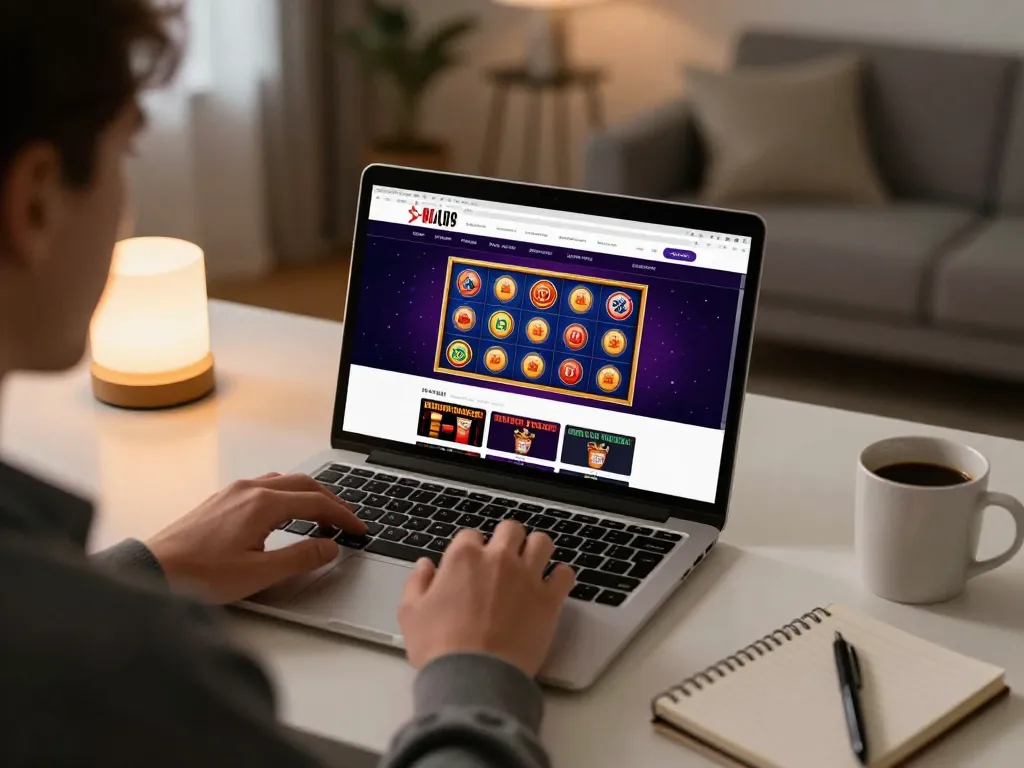 Player enjoying online casino games at home using ee88go, showcasing a cozy gaming environment.