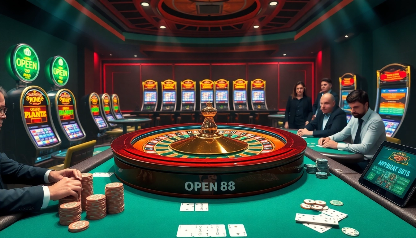 Experience the thrill of gambling with OPEN88 at a luxurious casino table.
