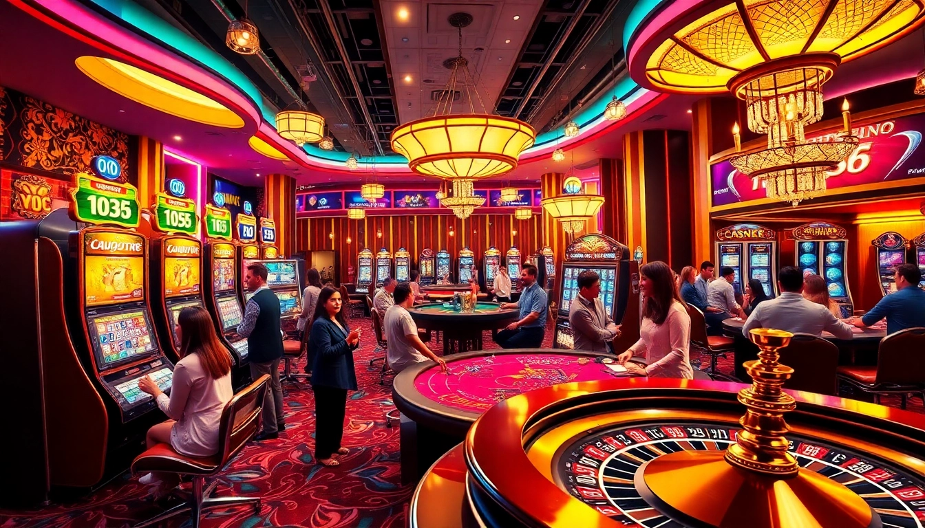 Experience thrilling gaming at SC88, where players celebrate wins at vibrant casino tables and slot machines.