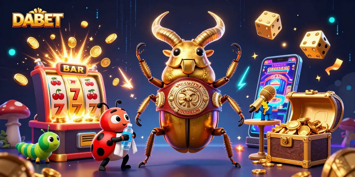 DABET offers an exciting casino experience with vibrant characters, celebrating wins and jackpots.