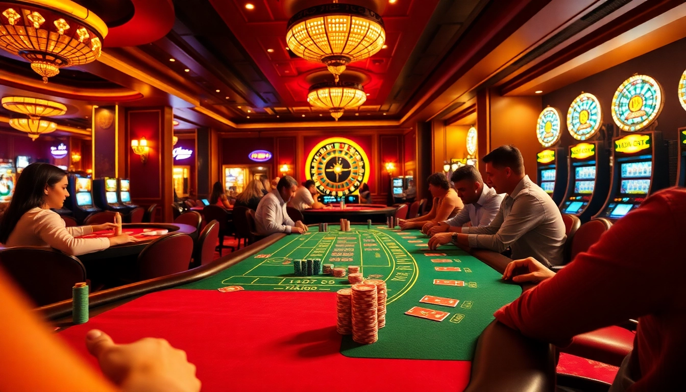 Hit club players enjoying dynamic casino games with vibrant colors and excitement.