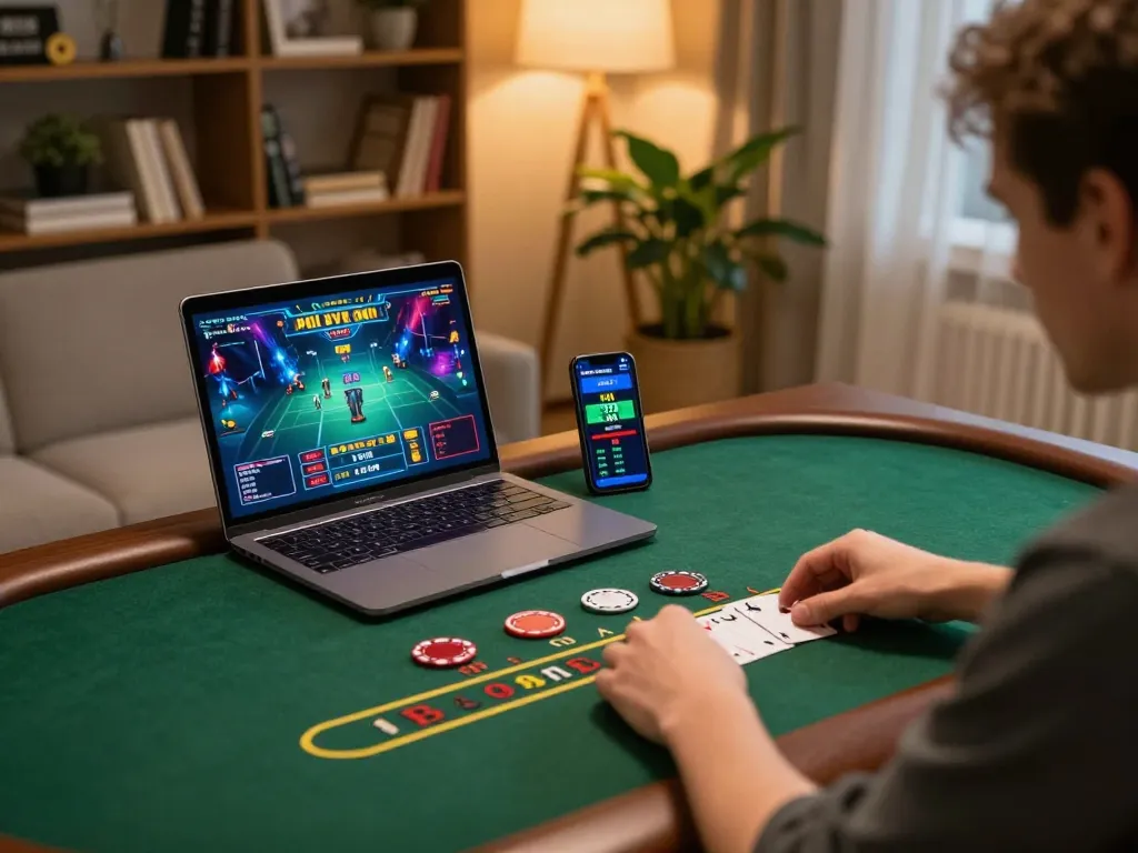 Player engaging with f168.osaka live dealer blackjack on a modern gaming setup