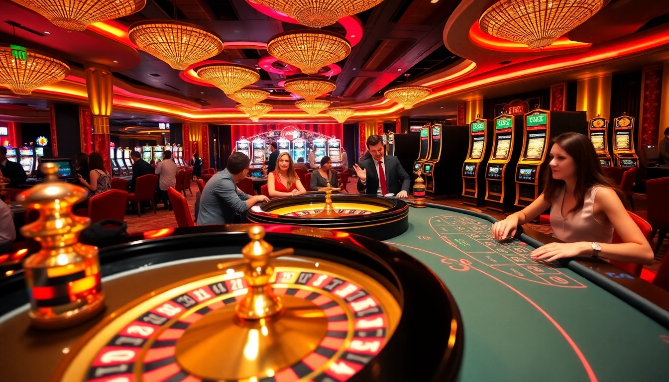 TR88 players enjoying an exciting gaming experience at a luxurious casino setting.