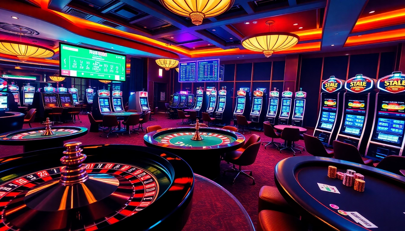 Exciting gambling scene showcasing casino games and features from https://rr9988.net/ with colorful cards and roulette.