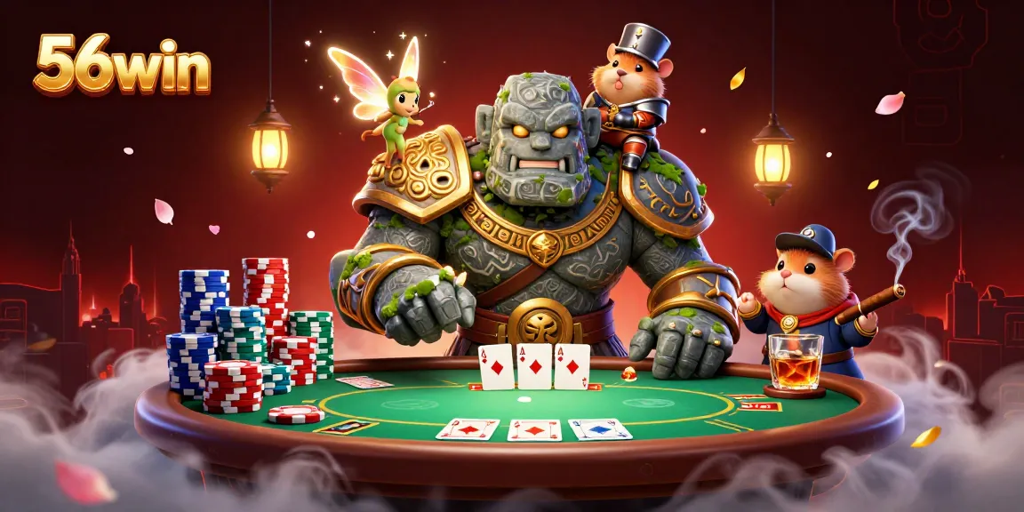 Engage in thrilling action at 56win with vibrant characters and dynamic poker elements.