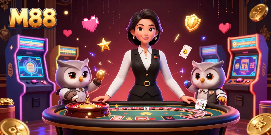 M88 brings thrilling baccarat experience with Asian dealer in a luxurious casino setting.