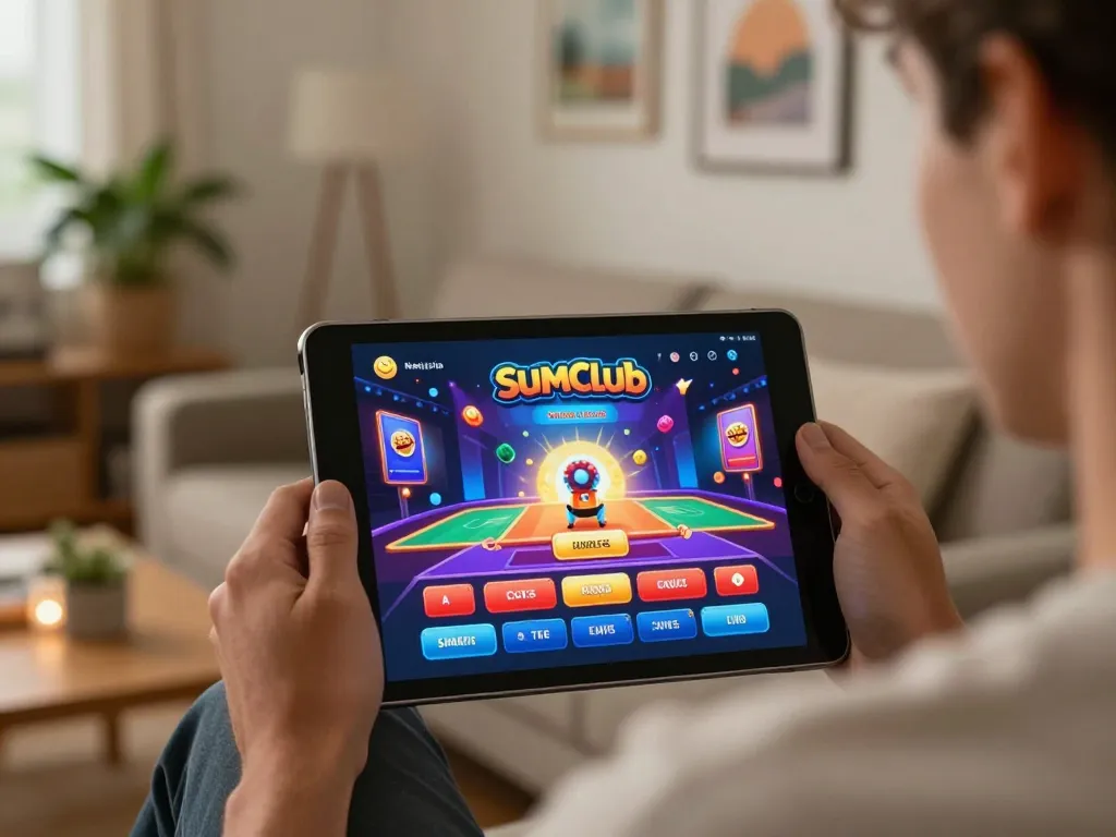 Player enjoying immersive gaming experience on SumClub casino app, highlighting excitement of online gambling.