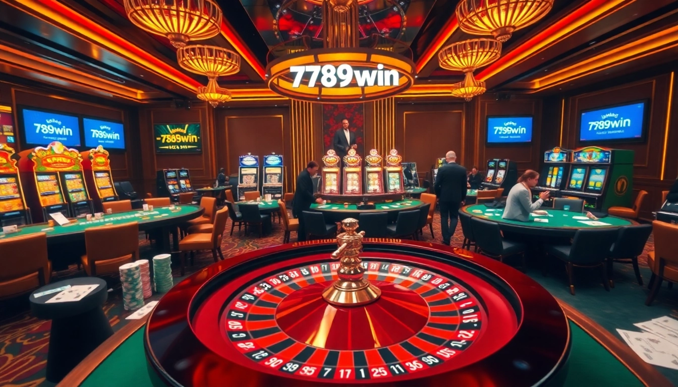 Players enjoy a thrilling game at the luxurious 789win casino tables filled with excitement and strategy.