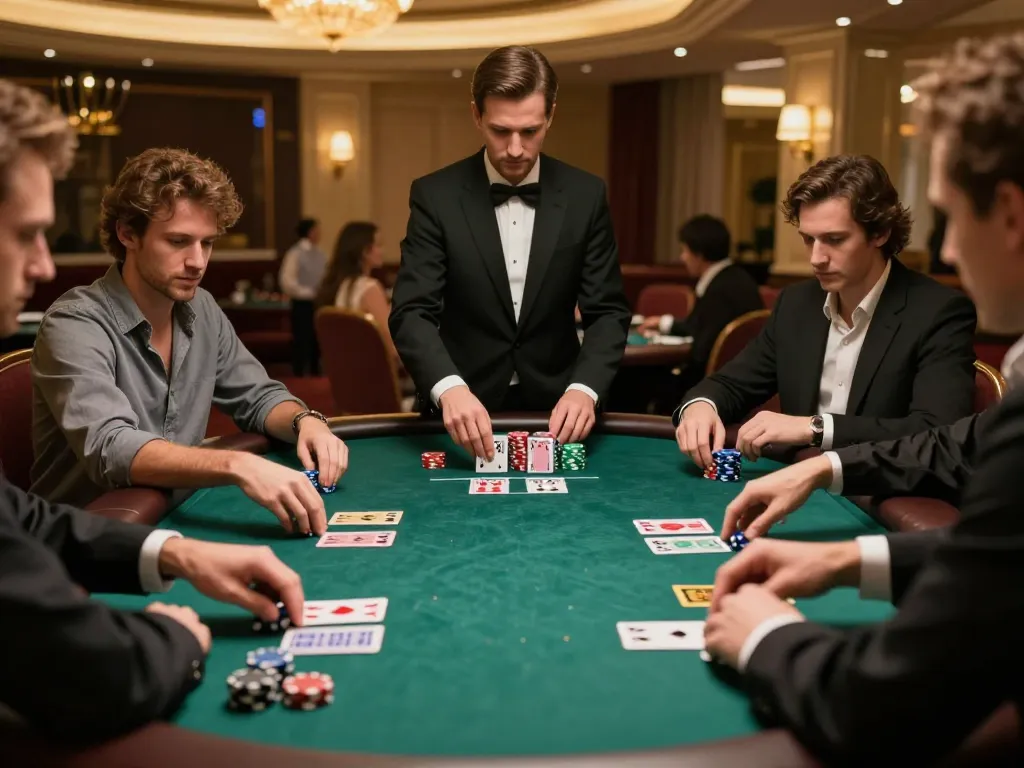 Engaged players strategizing at the blackjack table in the exciting atmosphere of 789win casino.