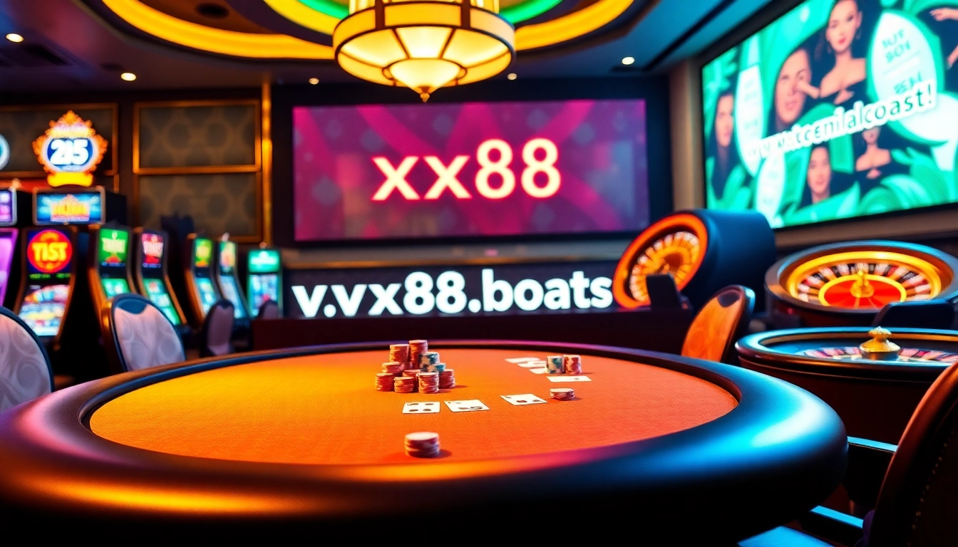 Engaging players at a casino table with the excitement of gambling at https://xx88.boats/.