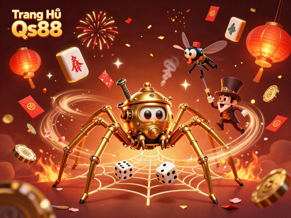 Experience exciting gameplay at Trang Chủ Qs88 with a vibrant casino-themed digital illustration.