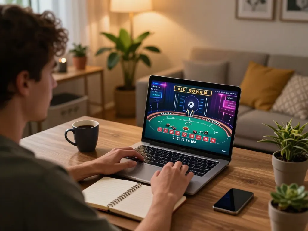 KJC player strategizing while participating in live dealer blackjack at home