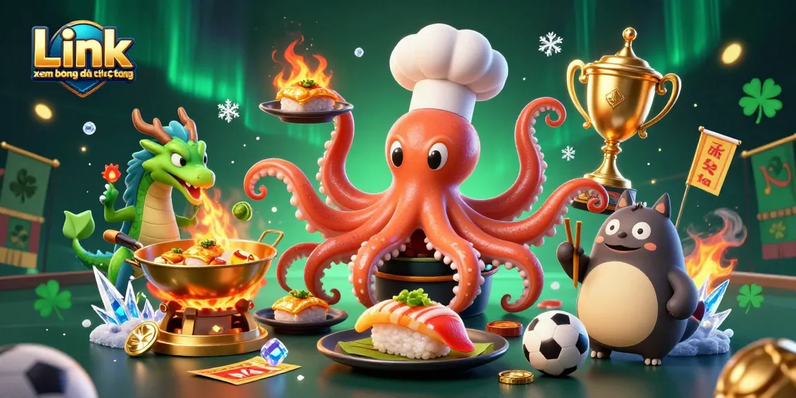 Stream live soccer games with Link xem bóng đá trực tiếp featuring engaging characters in a sports-themed illustration.