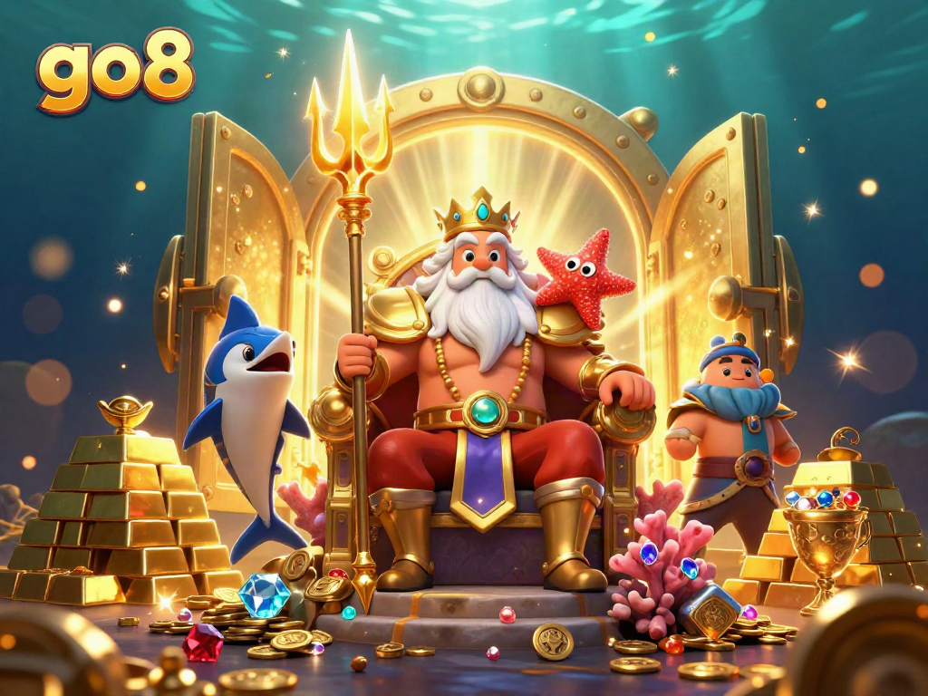 Experience excitement at go8 with thrilling casino games in a vibrant underwater scene.