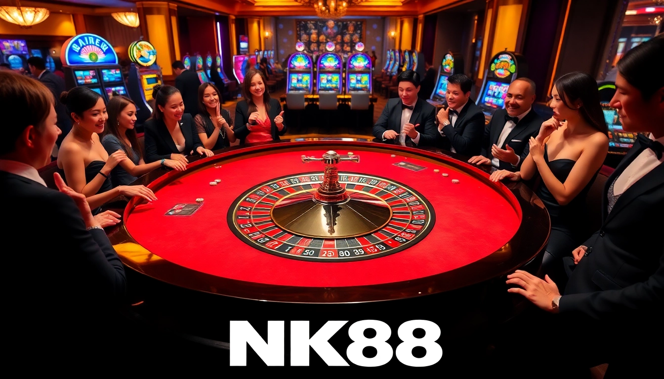 Enjoy the thrilling experience of https://nk88zz.bio/ with an exciting roulette game in an elegant casino setting.