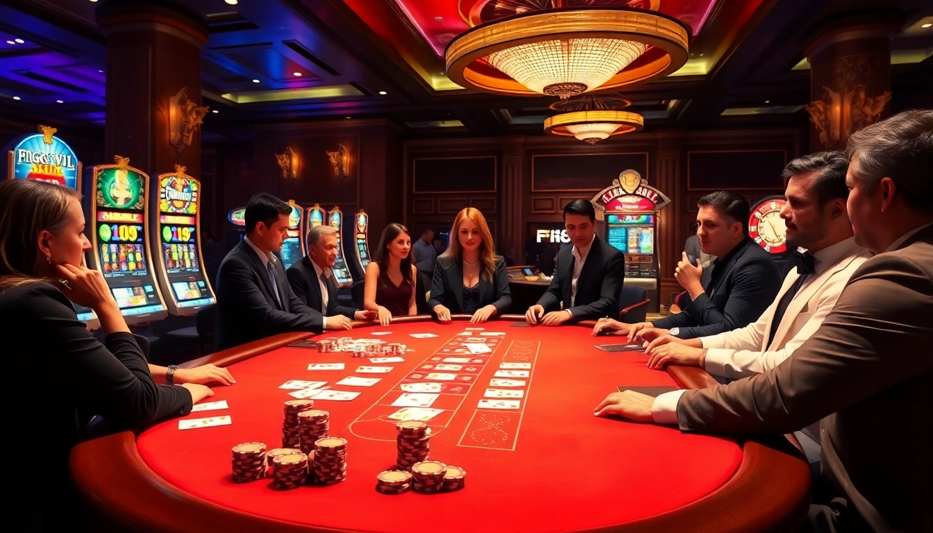 Experience the excitement of F168VIP with elite players at a luxury casino table.