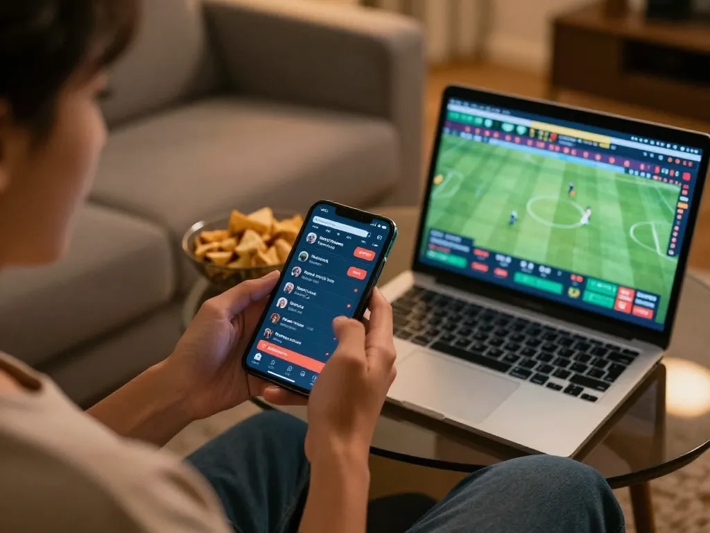 Engaging in live sports betting on GA888 using a smartphone, showcasing interactive app interface.