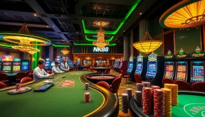 Experience thrilling gambling at NK88's luxurious casino tables.