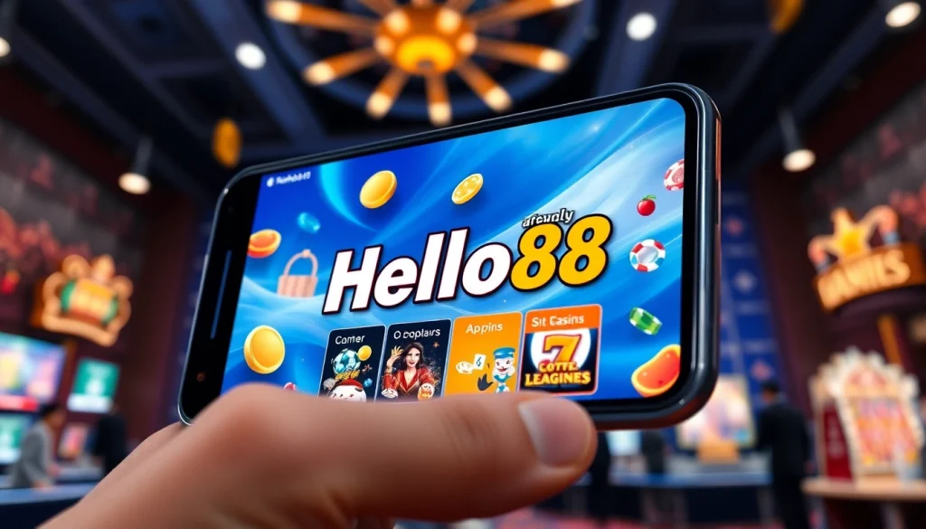 Hello88win.live showcases an exciting online gaming experience with vibrant graphics and user-friendly interface on mobile.